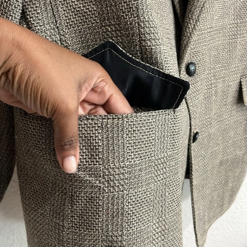 PIONEER Men's Brown Glen Plaid Sport Coat Blazer
